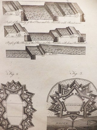 Four 1773 Georgian Prints: Fortification Plates CXXVII, CXCVII, CXCVIII, CXCIX