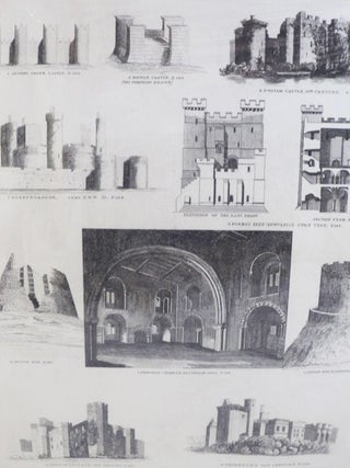 Item #1665588 1839 Castellation Engraving Showing Various Historical Fortifications. J. Barnett
