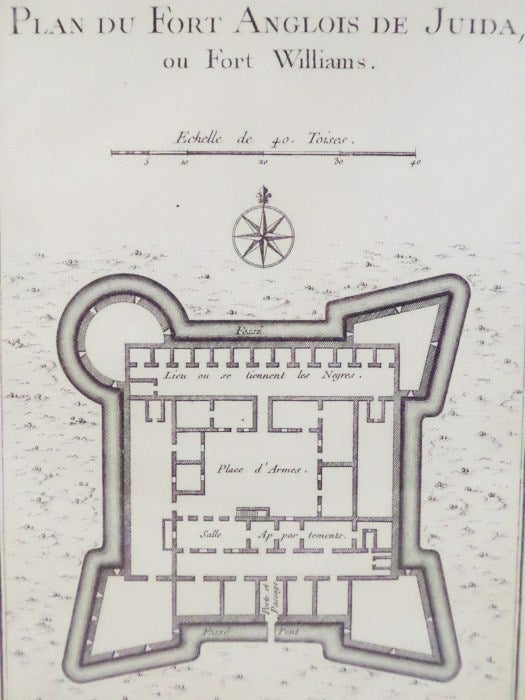 Item #1665746 1747 Plan from Prevost's 'Histoire Generale des Voyages': Plan du Fort Anglois de Juida, ou Fort Williams. Prevost.