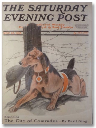 Item #2195339 Framed Cover of The Saturday Evening Post, Nov. 23, 1918, Featuring Trench Warfare...