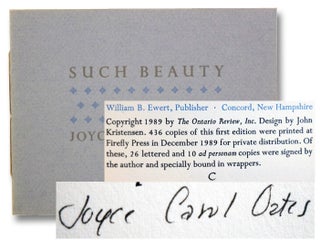 Item #2201053 Such Beauty. Joyce Carol Oates