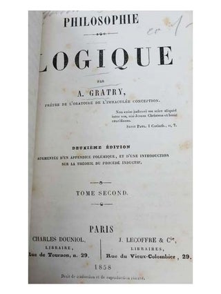 Philosophie Logique, 2 volumes in 1 [Logical Philosophy] [FRENCH TEXT]