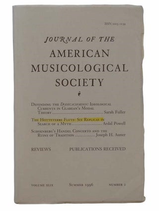 Item #2301976 Journal of the American Musicological Society: Vol. 49, No. 2, Summer 1996. Paula...