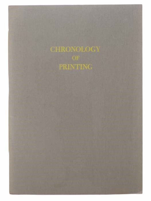 Item #2303578 A Chronology of Printing, XVIII Century, Excerpts from the Typographic Treasures in Europe. Edward E. Bartlett.