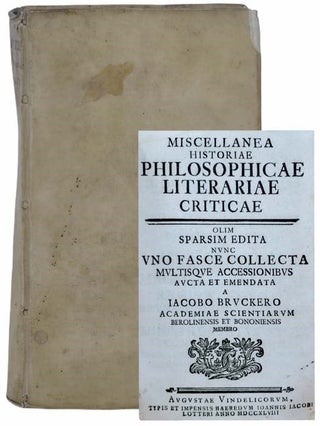 Item #2304868 Miscellanea Historiae Philosophiae Literariae Criticae: Olim Sparsim Edita Nunc Uno...