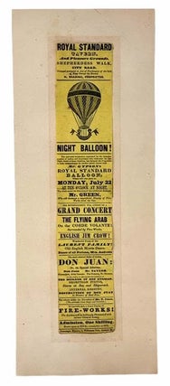 Original 1839 British Ballooning / Circus Advertisement: Mr. Gypson's Royal Standard Balloon, 