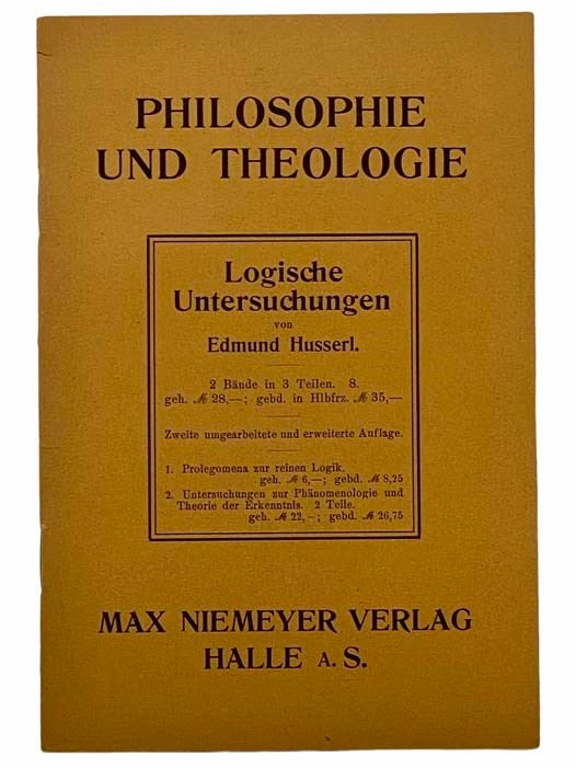 Item #2309135 Philosophie und Theologie: Logische Untersuchungen [Philosophy and Theology: Logical Investigations] [GERMAN TEXT]. Edmund Husserl.