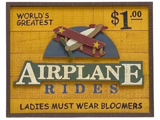 Item #2313937 World's Greatest Airplane Rides Ladies Must Wear Bloomers Wooden Wall Art.
