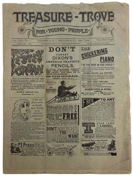 Item #2324316 Treasure-Trove for Young People, March, 1885, Vol. VIII--No. 7.