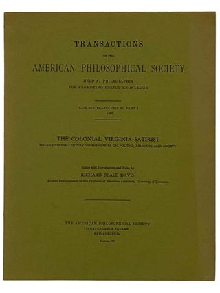Item #2324500 The Colonial Virginia Satirist: Mid-Eighteenth-Century Commentaries on Politics,...