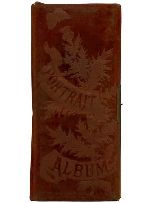 Item #2327841 Red Velvet Nineteenth Century Photo Album with Leaf Decor on Front.