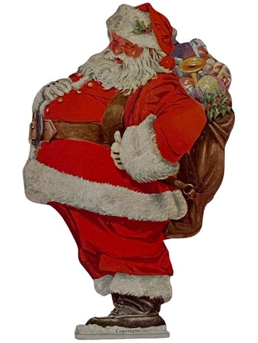 Item #2329955 Circa 1950 Vintage Die-Cut Lithographed Santa Claus Promotional Ornament for First Federal Savings of Rochester, New York's Christmas Club.