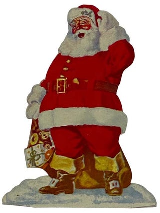 Item #2329956 Circa 1950 Vintage Die-Cut Lithographed Santa Claus Promotional Ornament for First...