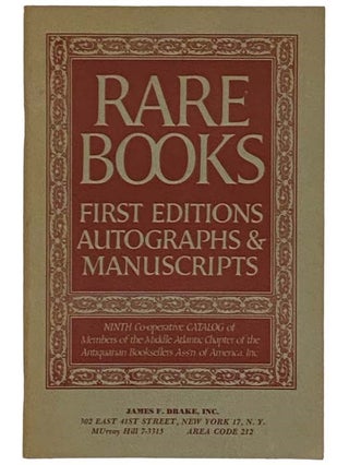 Item #2331145 Rare Books, First Editions, Autographs and Manuscripts. Inc Members of the Middle...