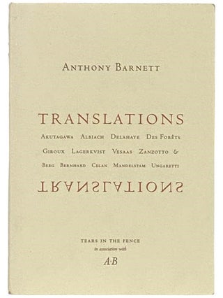 Item #2332945 Translations. Anthony Barnett