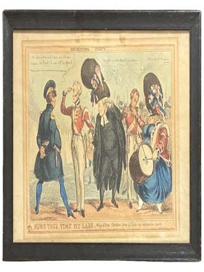 1829 Hand-Colored Engraving by William Heath: Now's Your Time My Lads - Whigs & Tories, William Heath.