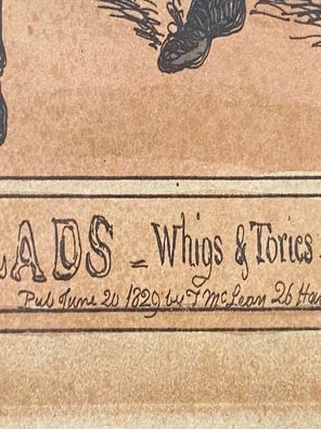 1829 Hand-Colored Engraving by William Heath: Now's Your Time My Lads - Whigs & Tories, Christians, Jews & Turks - No Distinction Made