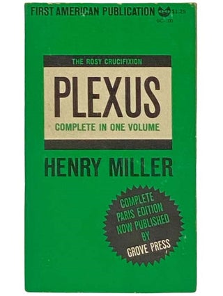 Item #2334403 Plexus (The Rosy Crucifixion Book Two) (Black Cat BC-100). Henry Miller