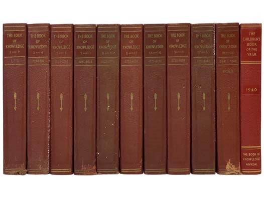 The Book of Knowledge: The Children's Encyclopedia, 10 Volume Set Plus 1940  Annual The Children's Book of the Year by Holland Thompson, Arthur Mee, 