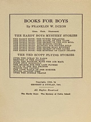 The Mystery of Cabin Island (The Hardy Boys Mystery Stories, Book 8)