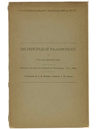 Item #2340035 The Principles of Palaontology (Extracted from Bernard's Elements de Palontologie,...