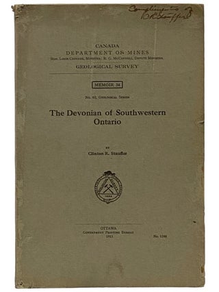 Item #2340037 The Devonian of Southwestern Ontario, Memoir 34, No. 63, Geological Series. Clinton...