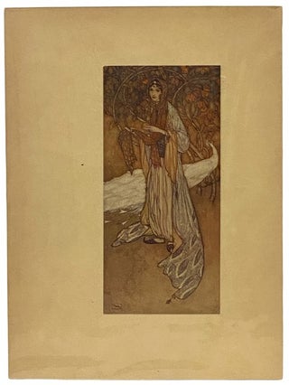Item #2340078 Arabian Nights Tipped-in Color Plate Illustrated by Edmund Dulac, 1907