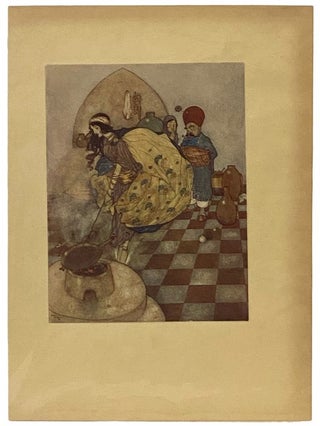 Item #2340081 Arabian Nights Tipped-in Color Plate Illustrated by Edmund Dulac, 1907