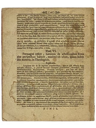 Themata Miscellanea Ex Metaphysica: Speciminis Academici loco exhibet eaque Pro gradu Magisterii legitime obtinendo Praeside Daniele Maichelio, S.S. Theologiae Doctore, ejusdemque Professore Extraordinario, Philosophiae Primae ac Rationalis