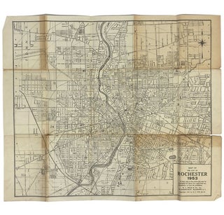 Item #2341142 Black-and-White Fold-out Map of the City of Rochester, 1953 [New York