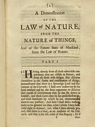 A Demonstration of the Divine Authority of the Law of Nature, and of the Christian Religion. in Two Parts.