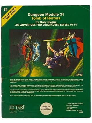 Item #2341585 Tomb of Horrors: An Adventure for Character Levels 10-14 (Dungeons Module S1, for...