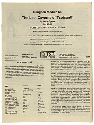 Item #2341591 The Lost Caverns of Tsojcanth, Booklet 2: Monsters and Magical Items (Dungeons &...