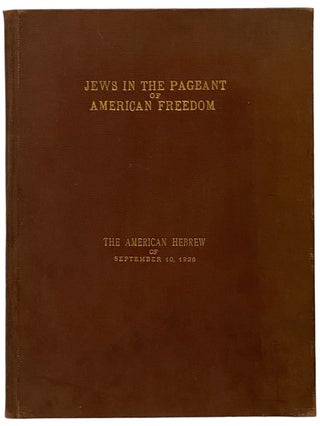 Item #2343420 The American Hebrew of September 10, 1926: Jews in the Pageant of American Freedom....