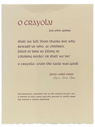 Broadside: O Crayola! For John Updike
