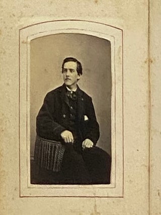 19th Century Photograph Album with Decorative Brass Clasp, Embossed Design with Color Cameo Portrait, Gilt Edges