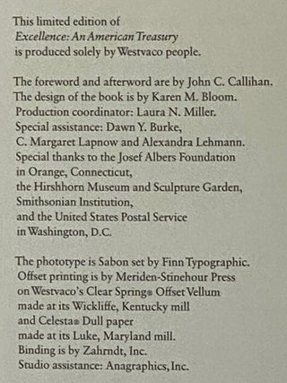 Excellence: An American Treasury (Westvaco American Classics Series No. 31, Christmas 1988)