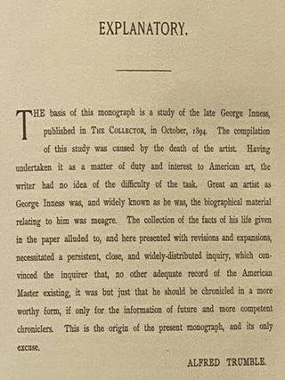 George Inness, N.A.: A Memorial of the Student, the Artist, and the Man.