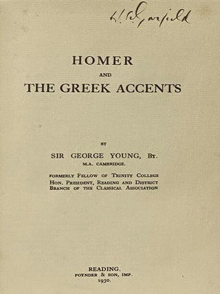 Homer and the Greek Accents