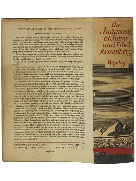 The Judgment of Julius and Ethel Rosenberg Judgement | John Wexley ...