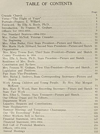 Four Decades: A History of Forty Years' Work of the Woman's Christian Temperance Union of the State of New York, 1874-1914, Written by Request of the Forty-First Annual Convention of the State Woman's Christian Temperance Union, Held at Niagara Falls, October 14-18, 1914