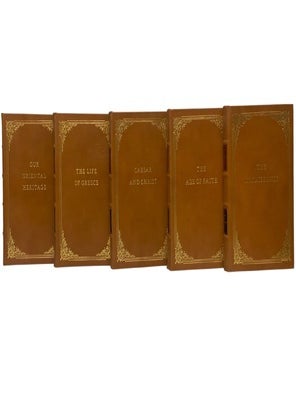 The Story of Civilization, in Eleven Volumes: I. Our Oriental Heritage, II. The Life of Greece, III. Caesar and Christ, IV. The Age of Faith, V. The Renaissance, VI. The Reformation, VII. The Age of Reason Begins, VIII. The Age of Louis XIV, IX. The Age of Voltaire, X. Rousseau and Revolution; XI. The Age of Napoleon