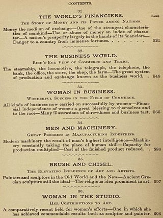 The World's Progress as Wrought by Men and Women in Art, Literature, Education, Philanthropy, Reform, Inventions, Business and Professional Life.