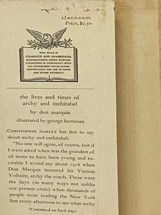 The Lives and Times of Archy and Mehitabel