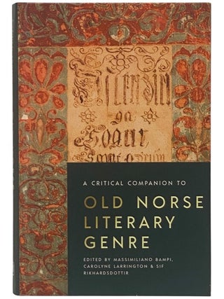 Item #2354079 A Critical Companion to Old Norse Literary Genre (Studies in Old Norse Literature)....