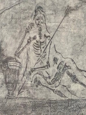 Modern Rubbing Taken from Colonial American Gravestone of Tabitha [Banks] Bragdon at South Side Cemetery in York, Maine, Framed Under Glass