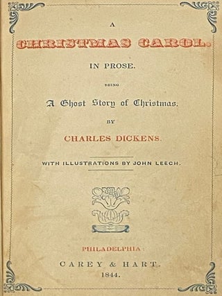 A Christmas Carol. in Prose. Being a Ghost Story of Christmas.